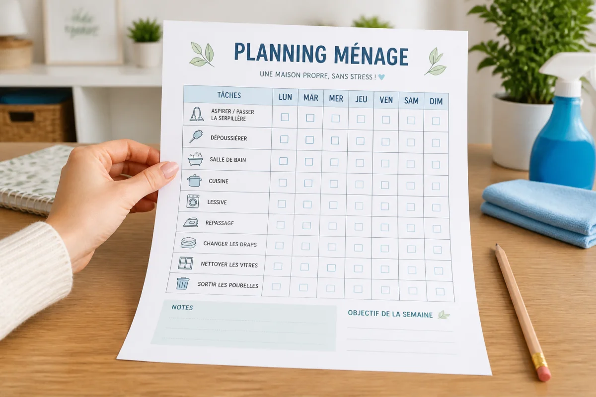 planning ménage gratuit à imprimer